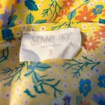 Sienna Sky Yellow Floral Cold Shoulder Midi Dress with Tie Waist