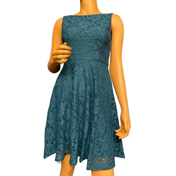 Speechless Emerald Green Lace Fit and Flare Dress
