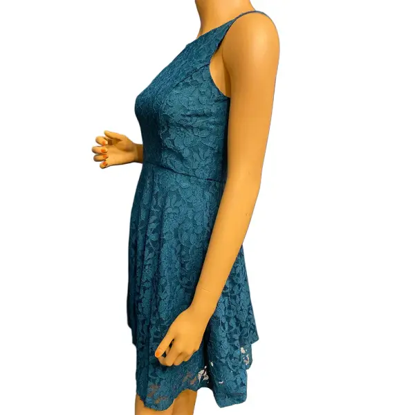 Speechless Emerald Green Lace Fit and Flare Dress