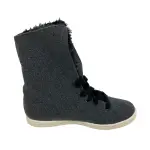 Airwalk Girls Lightweight Gray Faux Fur High-Top Sneakers Size 3