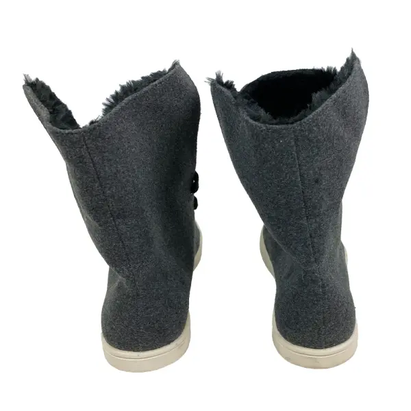 Airwalk Girls Lightweight Gray Faux Fur High-Top Sneakers Size 3