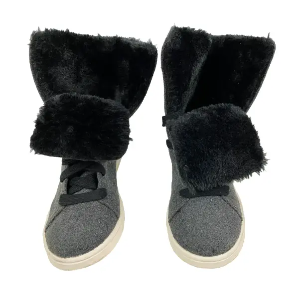 Airwalk Girls Lightweight Gray Faux Fur High-Top Sneakers Size 3
