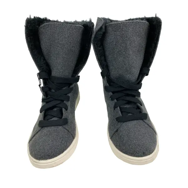 Airwalk Girls Lightweight Gray Faux Fur High-Top Sneakers Size 3