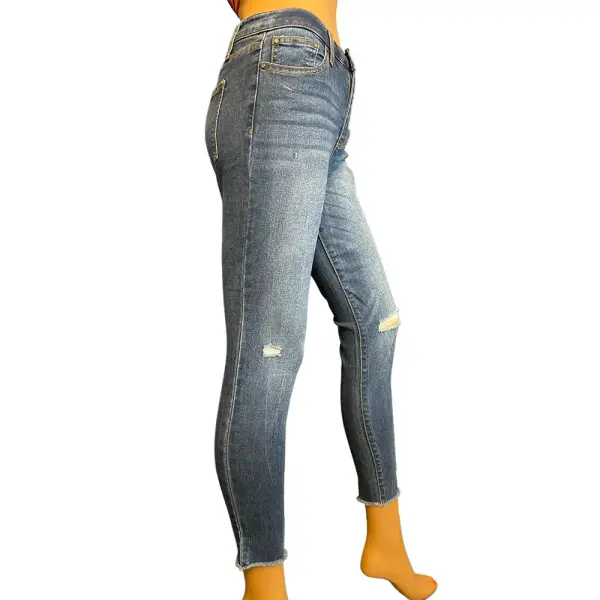 Tinseltown Distressed Skinny Jeans Raw Hem