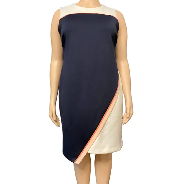 Tommy Hilfiger Color Blocked Asymmetric Sheath Dress