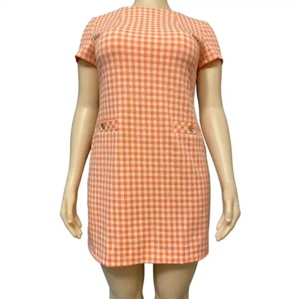 Tommy Hilfiger Gingham Short Sleeve Shift Dress