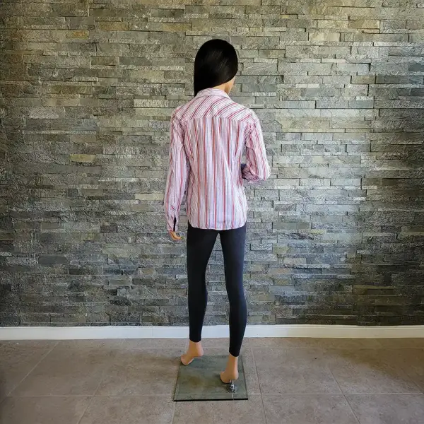 Tommy Hilfiger Cotton Button Down Shirt Striped Roll Tab Sleeves