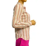 Tommy Hilfiger Cotton Button Down Shirt Striped Roll Tab Sleeves