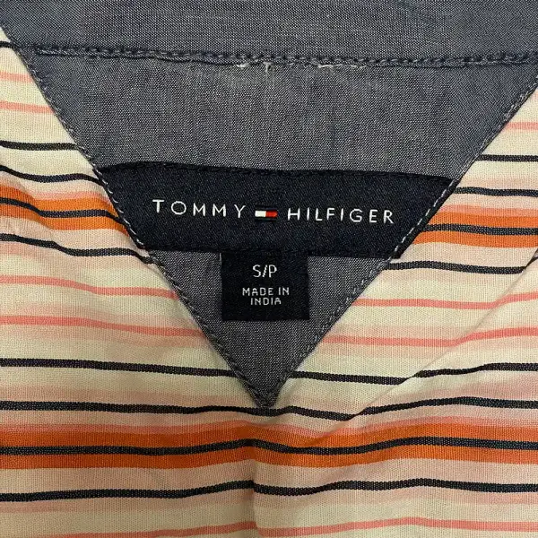 Tommy Hilfiger Cotton Button Down Shirt Striped Roll Tab Sleeves