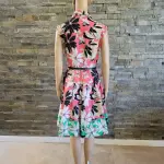 Tommy Hilfiger Belted Floral Fit and Flare Button Front Dress Size 4