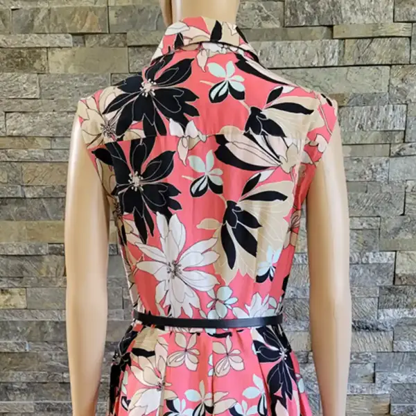 Tommy Hilfiger Belted Floral Fit and Flare Button Front Dress Size 4