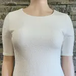 Tommy Hilfiger Ivory Floral Textured Knit Sheath Dress