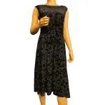 Tommy Hilfiger Black Burnout Velvet Floral Midi Dress