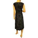 Tommy Hilfiger Black Burnout Velvet Floral Midi Dress
