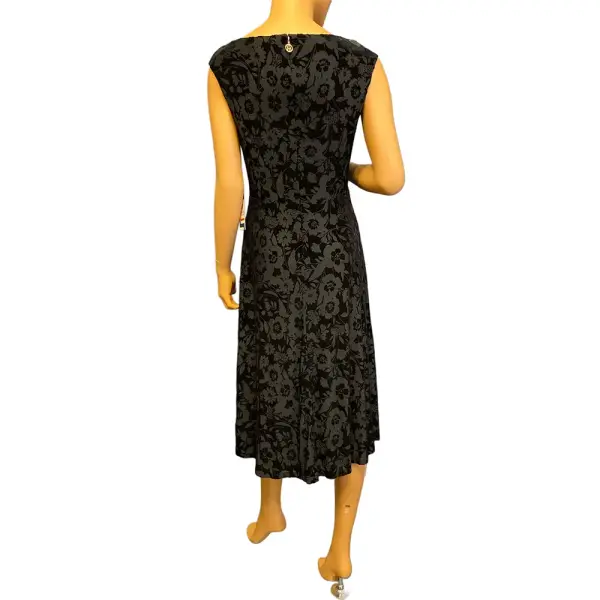 Tommy Hilfiger Black Burnout Velvet Floral Midi Dress