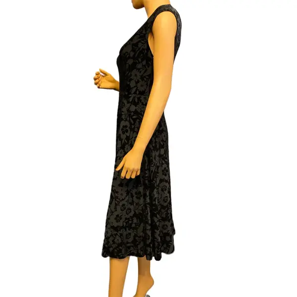 Tommy Hilfiger Black Burnout Velvet Floral Midi Dress