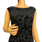 Tommy Hilfiger Black Burnout Velvet Floral Midi Dress