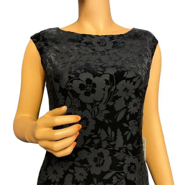 Tommy Hilfiger Black Burnout Velvet Floral Midi Dress