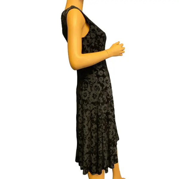 Tommy Hilfiger Black Burnout Velvet Floral Midi Dress