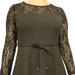 Tommy Hilfiger Lace-Sleeve Fit & Flare Dress Black