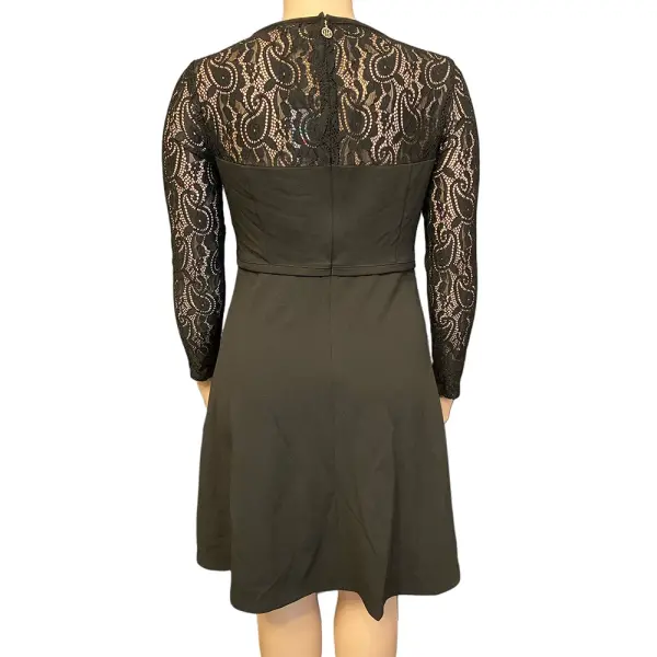 Tommy Hilfiger Lace-Sleeve Fit & Flare Dress Black