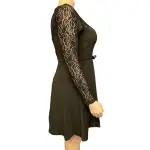 Tommy Hilfiger Lace-Sleeve Fit & Flare Dress Black