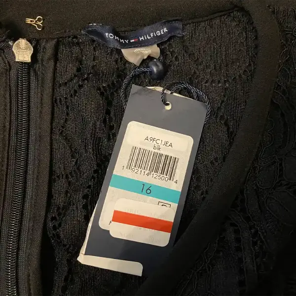 Tommy Hilfiger Lace-Sleeve Fit & Flare Dress Black