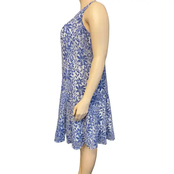 Tommy Hilfiger Floral Lace Fit and Flare Dress with Scalloped Hem