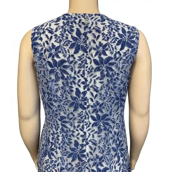 Tommy Hilfiger Floral Lace Fit and Flare Dress with Scalloped Hem