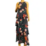 Tommy Hilfiger Printed Chiffon Tier Maxi Dress