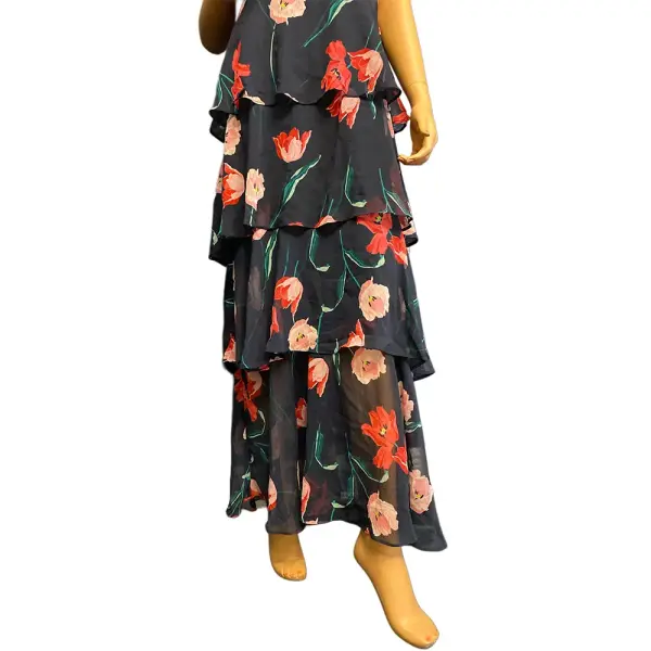 Tommy Hilfiger Printed Chiffon Tier Maxi Dress