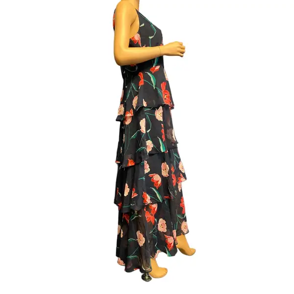 Tommy Hilfiger Printed Chiffon Tier Maxi Dress