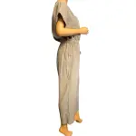 Tommy Hilfiger Solid Gray Drawstring Short Sleeve Jumpsuit