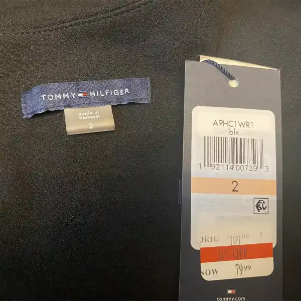 Tommy Hilfiger Scalloped Neck Sheath Dress with Rhinestone Belt