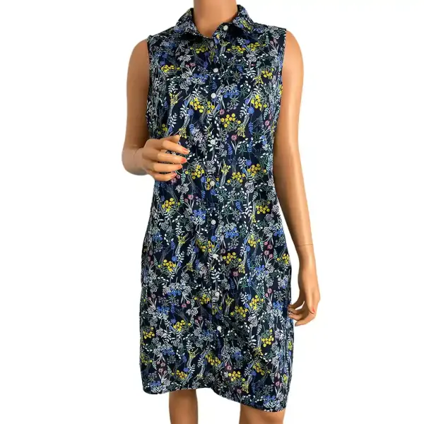 Tommy Hilfiger Floral Sleeveless Button-Front Dress