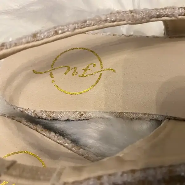 Champagne Tweed Pointed Toe Slingback Flats