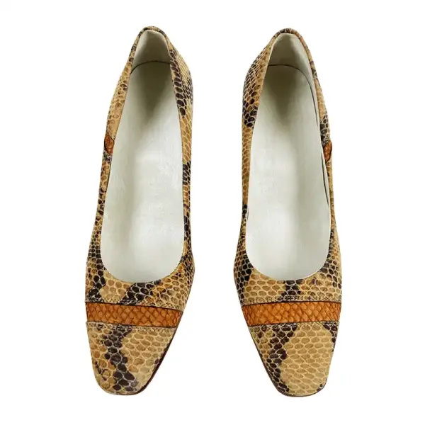 Snakeskin Print Classic Pumps
