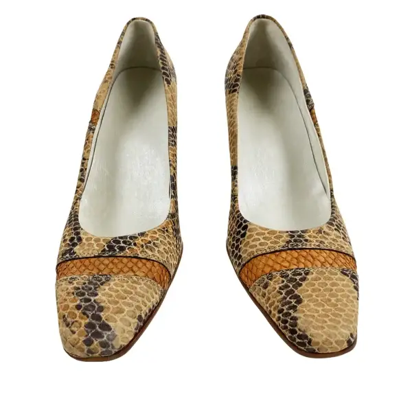 Snakeskin Print Classic Pumps