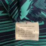 Teal Navy Aztec Chevron Short Sleeve Blouse Size S