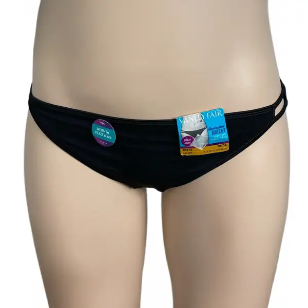 Vanity Fair Black Silky Soft Stretch String Bikini