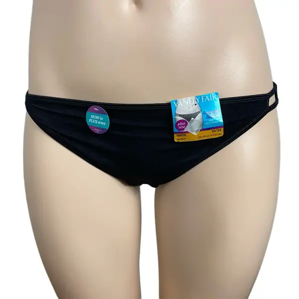 Vanity Fair Black Silky Soft Stretch String Bikini