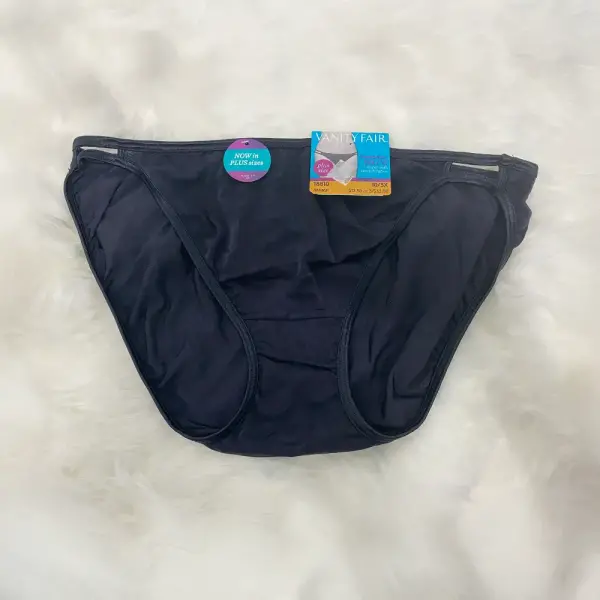 Vanity Fair Black Silky Soft Stretch String Bikini