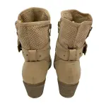 Via Pinky Collection Buckled Perforated Tan Ankle Boots Size 5.5