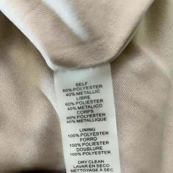 Vince Camuto Metallic Long Sleeve Gown Pink Ruched Slit