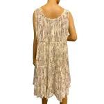 Free People FP One Paisley Print Tiered Mini Dress Cream Brown Size Large