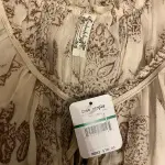 Free People FP One Paisley Print Tiered Mini Dress Cream Brown Size Large