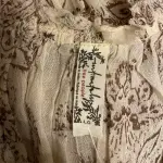 Free People FP One Paisley Print Tiered Mini Dress Cream Brown Size Large