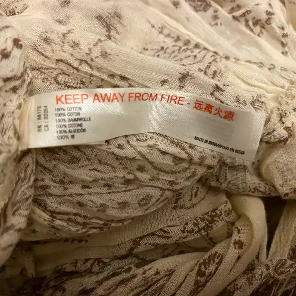 Free People FP One Paisley Print Tiered Mini Dress Cream Brown Size Large