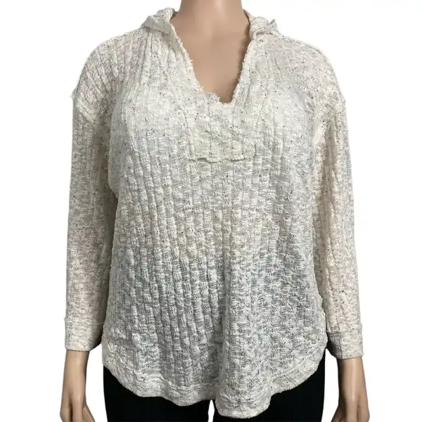 Free People Baja Babe Confetti Speckled Hacci Hoodie Sweater