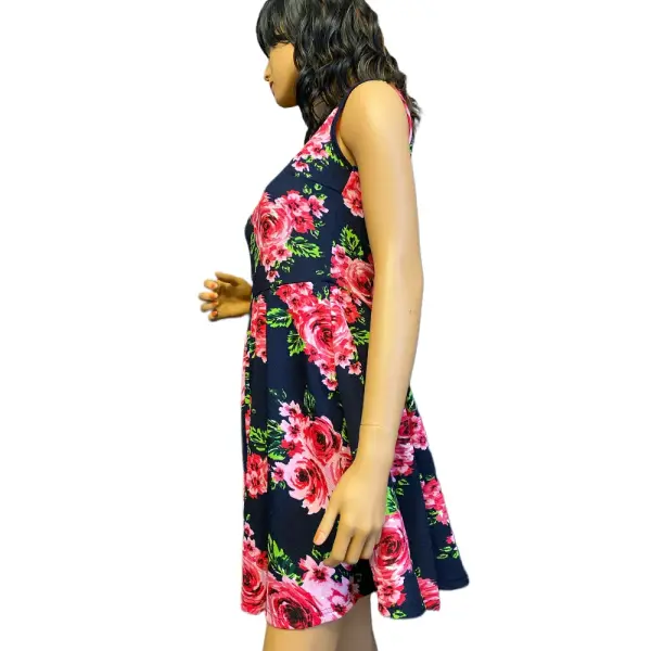 White Mark Floral Print Fit and Flare Dress